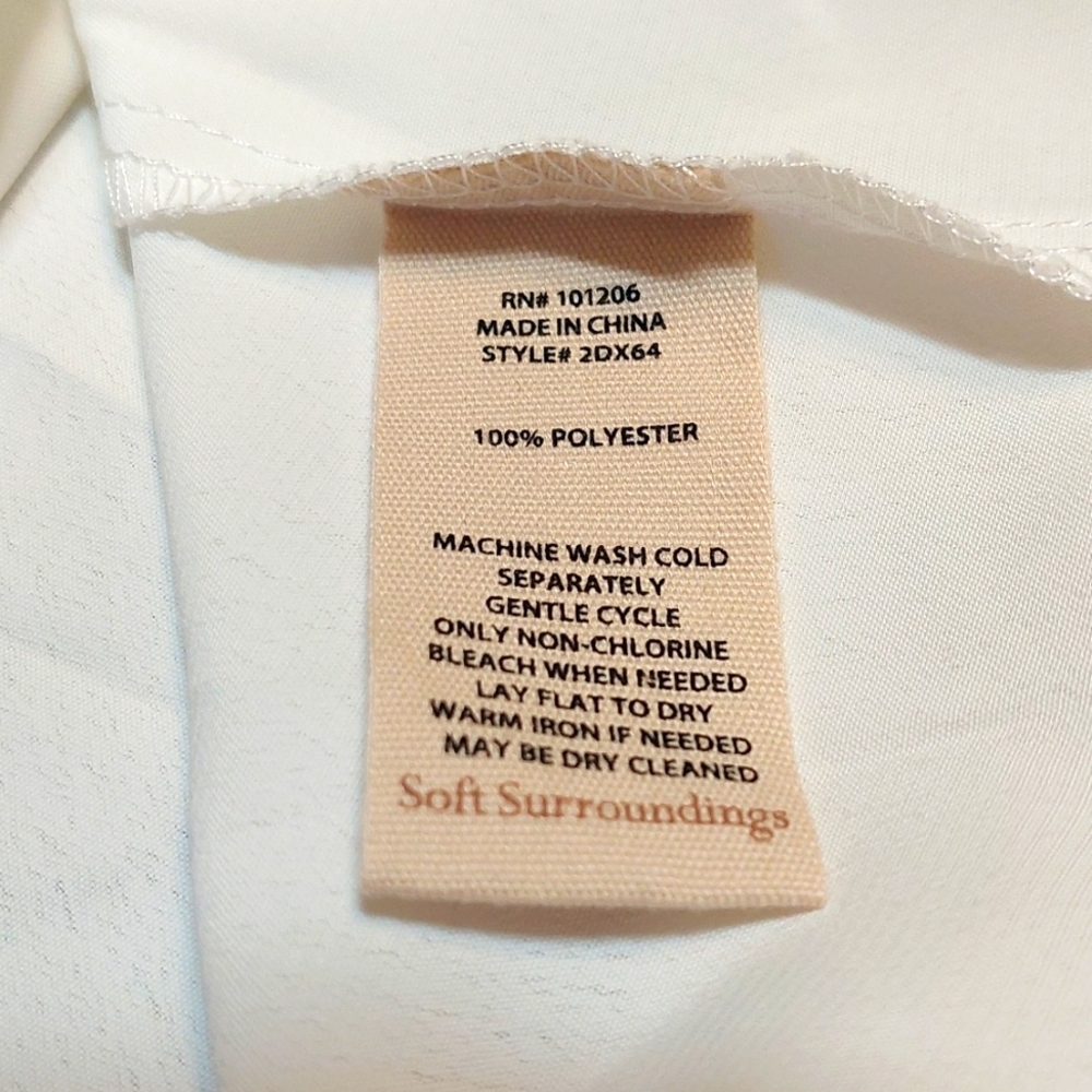 NWT Soft Surroundings white balloon sleeve Lorenzo blouse, size S - Picture 8 of 9